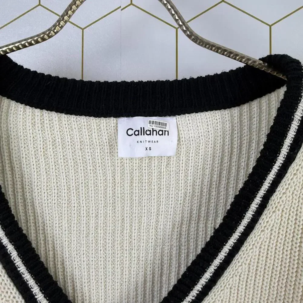 Callahan from Anthropologie Cream Relaxed Fit Collegiate Cardigan - Size - XS - Picture 6 of 8